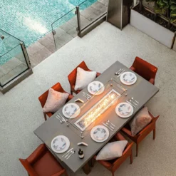 Elementi Sonoma Dining Table 83" X 39" -AMS FIREPLACE Sales 01JcnYGu 76978.1658399934