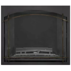 Burnished Brass Arched Iron Element On Black Whitney Front For Elevation X 36" - Napoleon