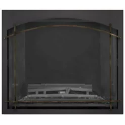 Burnished Brass Arched Iron Element On Black Whitney Front For Elevation X 42" - Napoleon