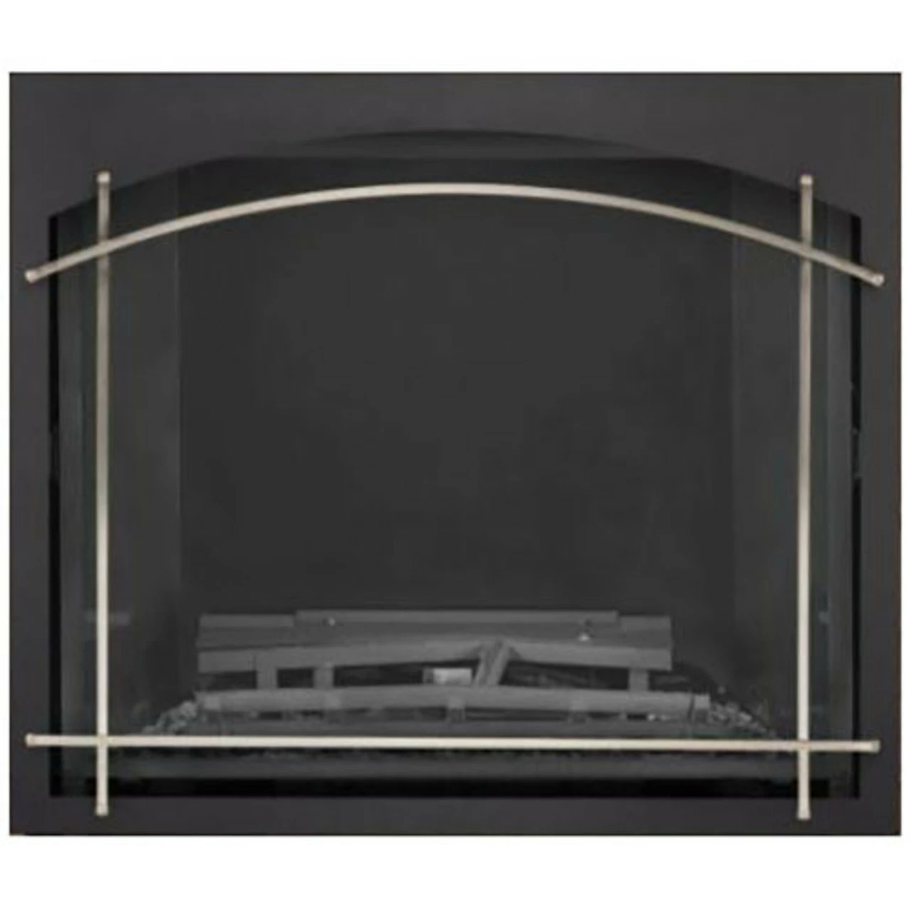 Satin Nickel Arched Iron Element On Black Whitney Front For Elevation X 42" - Napoleon 3 Satin Nickel Arched Iron Element On Black Whitney Front For Elevation X 42" - Napoleon
