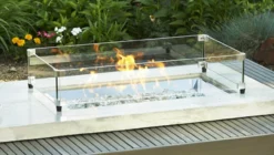 12" X 24" Outdoor GreatRoom Glass Wind Guard For Rectangular 1224 Burners - GLASS GUARD-1224