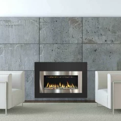 Satin Black And Stainless Steel Surround 44" X 32" For Solas Twenty6 FI