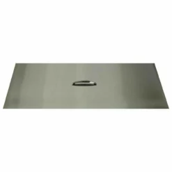 The Outdoor Plus 18" Wide Brushed Stainless Steel Rectangle Fire Pit Cover