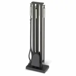 Pilgrim Contemporary Matte Black Fireplace Tool Set - 5pc