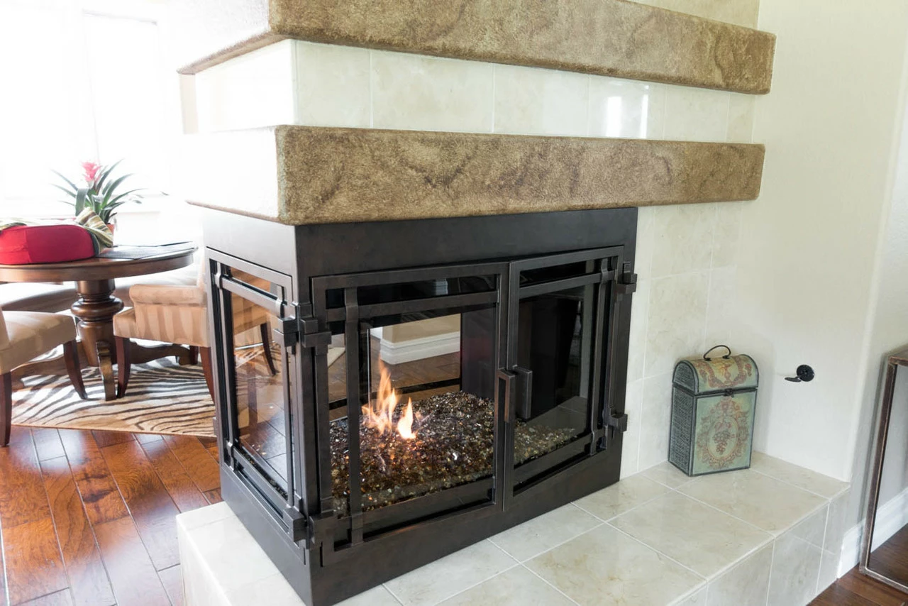 Santa Monica Rectangular U-Shape Fireplace Door - Wrought Iron 3 Santa Monica Rectangular U-Shape Fireplace Door - Wrought Iron