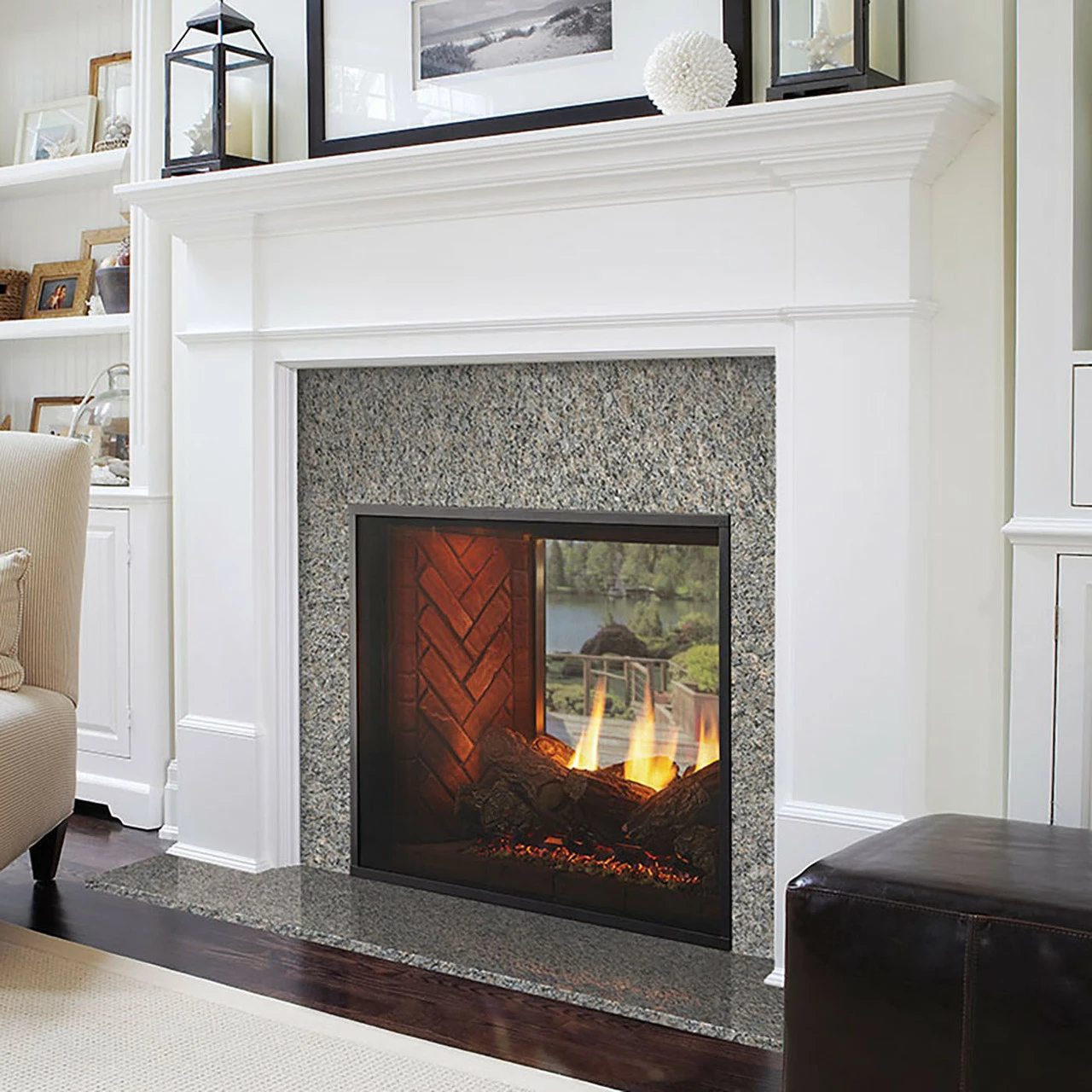 Fortress 36" Indoor/Outdoor See-Through Gas Fireplace | Majestic 3 Fortress 36" Indoor/Outdoor See-Through Gas Fireplace | Majestic