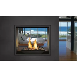 High Definition 81 See Through Gas Fireplace With Mineral Rock Set Burner Assembly - Napoleon