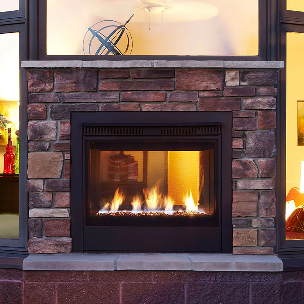 Twilight Modern 36" Indoor/Outdoor See-Through Gas Fireplace | Majestic 4 Twilight Modern 36" Indoor/Outdoor See-Through Gas Fireplace | Majestic - Image 2