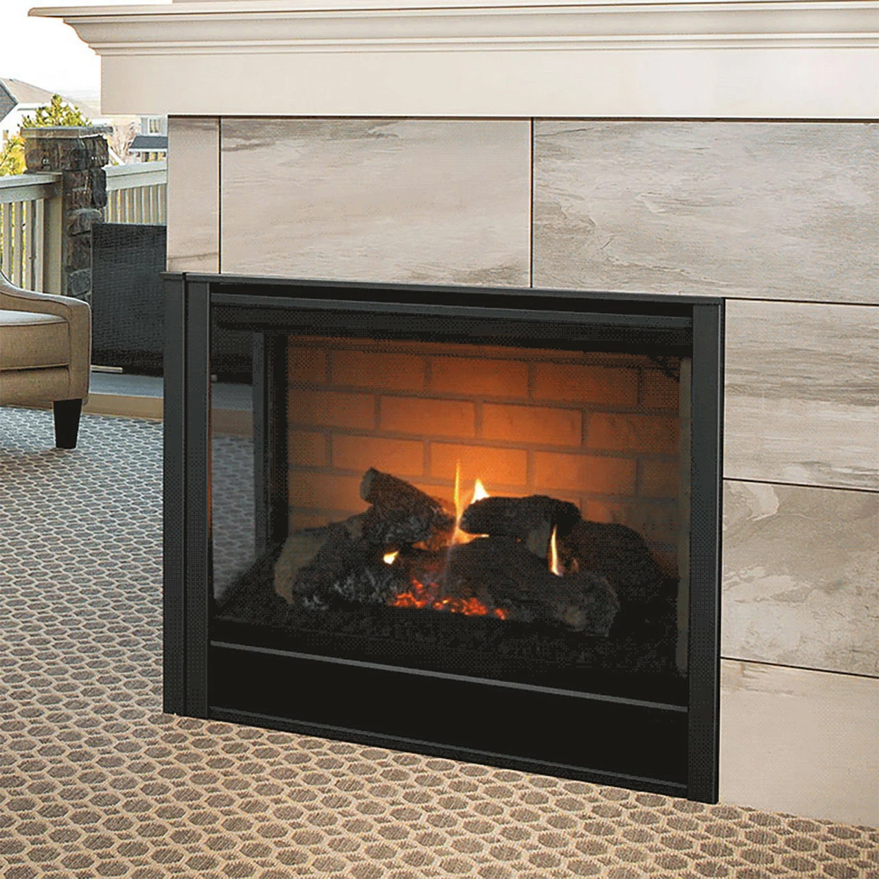 Corner Multi-Sided Direct Vent Fireplace | Majestic 3 Corner Multi-Sided Direct Vent Fireplace | Majestic