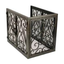 Sequoia Rectangular U-Shape Fireplace Door - Wrought Iron