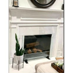 Manhattan Modern Freestanding Glass Fireplace Screen | AMS Fireplace -AMS FIREPLACE Sales 358 09039.1599253331