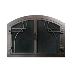 Mavericks Arched Fireplace Door - Wrought Iron -AMS FIREPLACE Sales 46 mavericks arched fireplace door 28 web 18413.1582067234