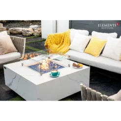Elementi Plus Bianco Marble Porcelain Fire Table -AMS FIREPLACE Sales 8HAS3UCc 17297.1658503524