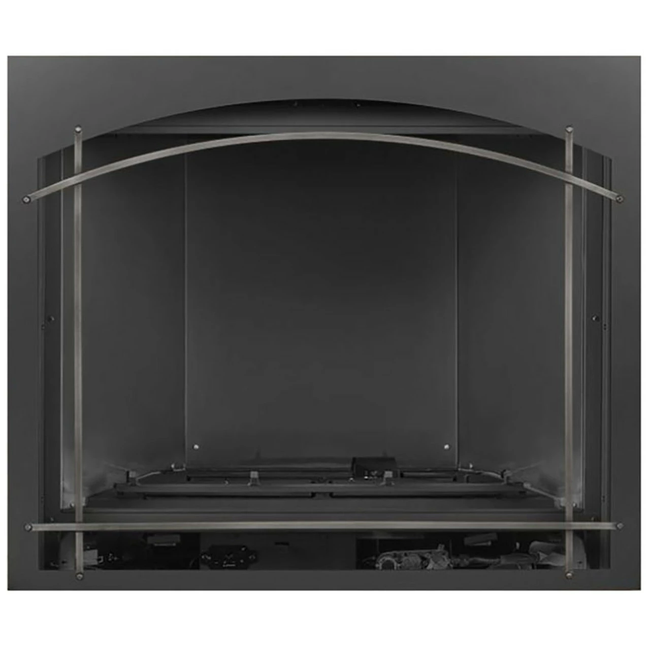 Antique Pewter Arched Iron Element On Arched Metal Whitney Front For Altitude X 36" - Napoleon 3 Antique Pewter Arched Iron Element On Arched Metal Whitney Front For Altitude X 36" - Napoleon