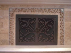 Faraday Rectangular Fireplace Door - Wrought Iron