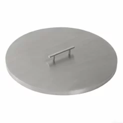 Round Fire Pit Pan Cover - Stainless Steel