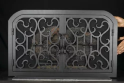 Carlsbad Arched Fireplace Door - Wrought Iron