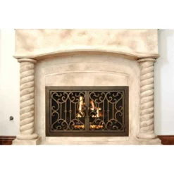 Carlsbad Rectangular Fireplace Door - Wrought Iron