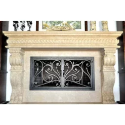 Catalina Rectangular Fireplace Door - Wrought Iron
