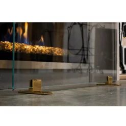 Manhattan Modern Freestanding Glass Fireplace Screen | AMS Fireplace -AMS FIREPLACE Sales ClearBronzeFeet web 18635.1595894305