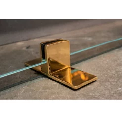 Manhattan Modern Freestanding Glass Fireplace Screen | AMS Fireplace -AMS FIREPLACE Sales ClearBronzeFeetCloseUp web 29697.1595894305