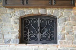 Del Mar Arched Fireplace Door - Wrought Iron