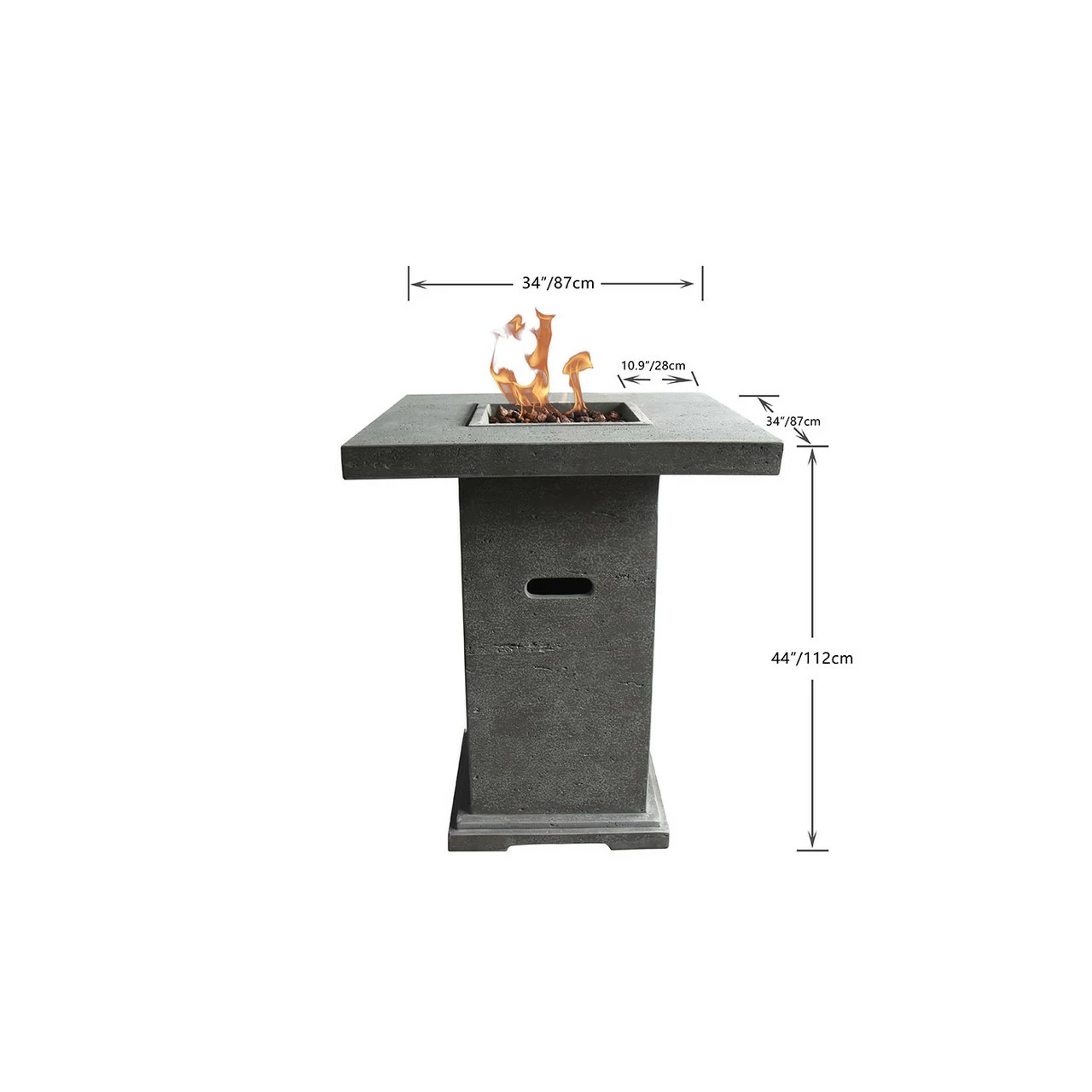 Elementi Montreal Bar Fire Table 34" X 34" 4 Elementi Montreal Bar Fire Table 34" X 34" - Image 2