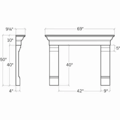The Florentina - Concrete Fireplace Surround -AMS FIREPLACE Sales Florentina Specs 94526.1615313972
