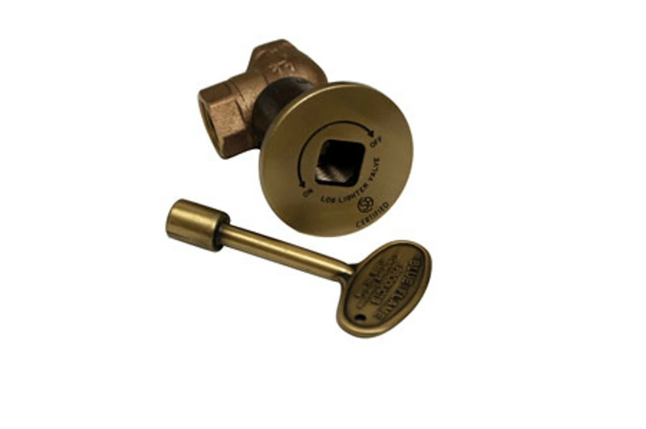 HPC 1/2" Antique Brass Angle Decorative Key Valve Kit 3 HPC 1/2" Antique Brass Angle Decorative Key Valve Kit