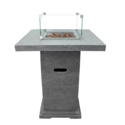 Elementi Montreal Bar Fire Table 34" X 34" 16 Elementi Montreal Bar Fire Table 34" X 34" -AMS FIREPLACE Sales OFG221LG Montreal Bar Table with Wind Screen web 57964.1657013509