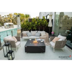 Elementi Plus Sofia Marble Porcelain Fire Table