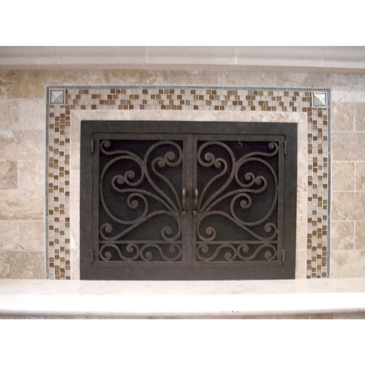 Faraday Rectangular Fireplace Door - Wrought Iron 5 Faraday Rectangular Fireplace Door - Wrought Iron - Image 3