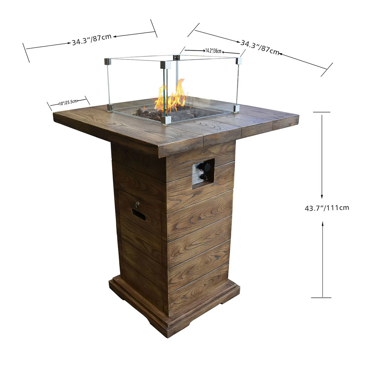 Elementi Rova Bar Fire Table 34" X 34" 4 Elementi Rova Bar Fire Table 34" X 34" - Image 2