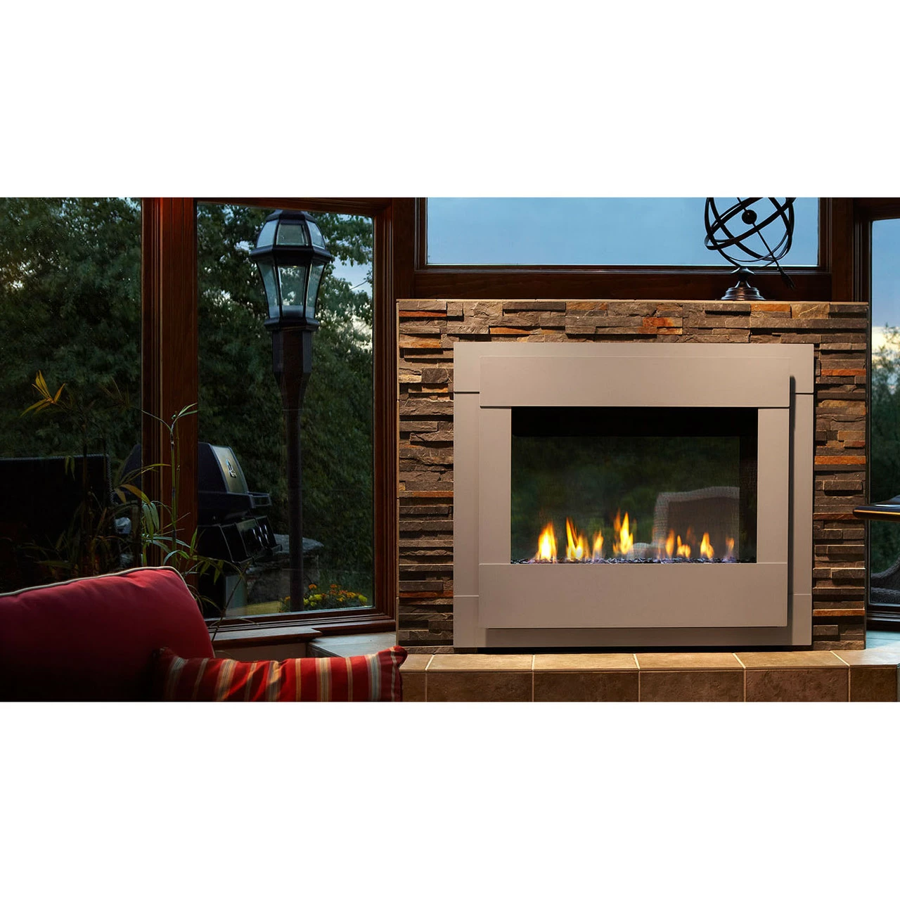 Twilight Modern 36" Indoor/Outdoor See-Through Gas Fireplace | Majestic 5 Twilight Modern 36" Indoor/Outdoor See-Through Gas Fireplace | Majestic - Image 3