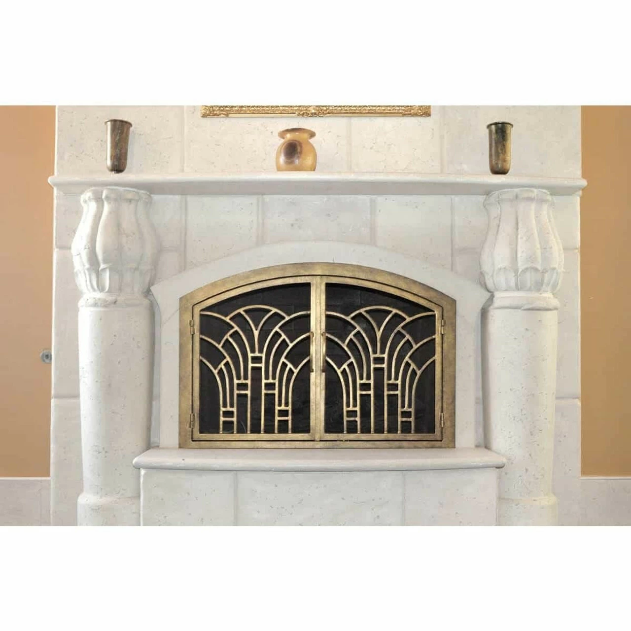 Alexandria Arched Fireplace Door - Wrought Iron 3 Alexandria Arched Fireplace Door - Wrought Iron