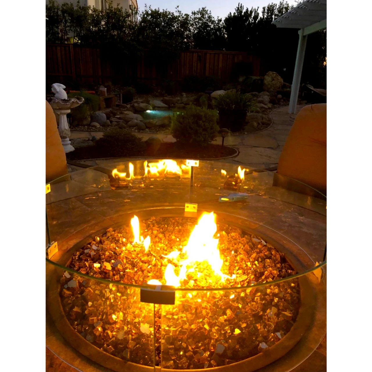 AMS Fire Pit Table Round Glass Wind Guard - 1/4" Thick Glass - Fire Flame Guard 9 AMS Fire Pit Table Round Glass Wind Guard - 1/4" Thick Glass - Fire Flame Guard - Image 7
