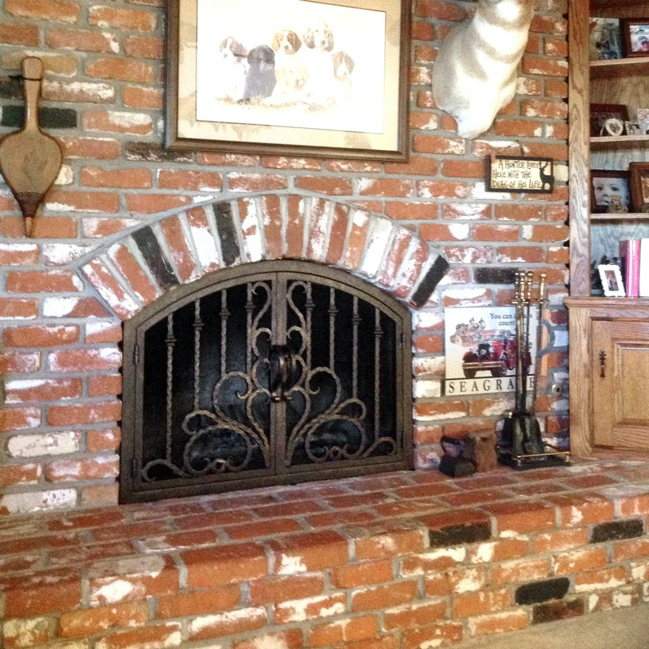 Arcadia Arched Fireplace Door - Wrought Iron 4 Arcadia Arched Fireplace Door - Wrought Iron - Image 2