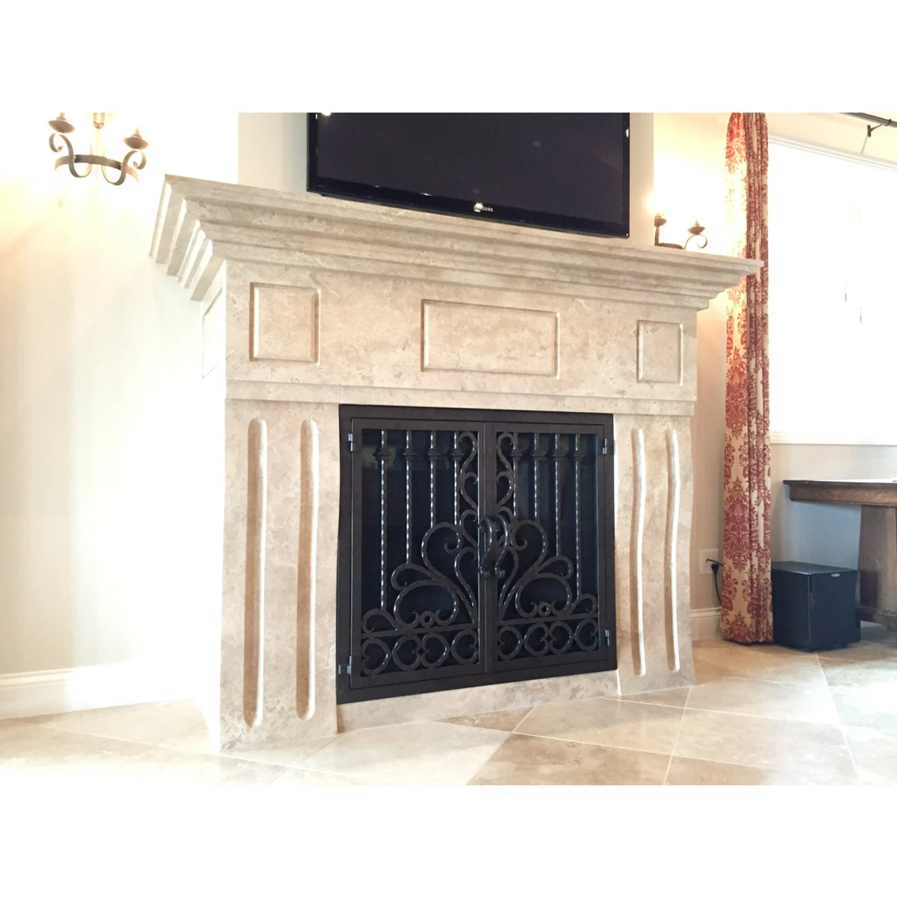 Arcadia Rectangular Fireplace Door - Wrought Iron 4 Arcadia Rectangular Fireplace Door - Wrought Iron - Image 2