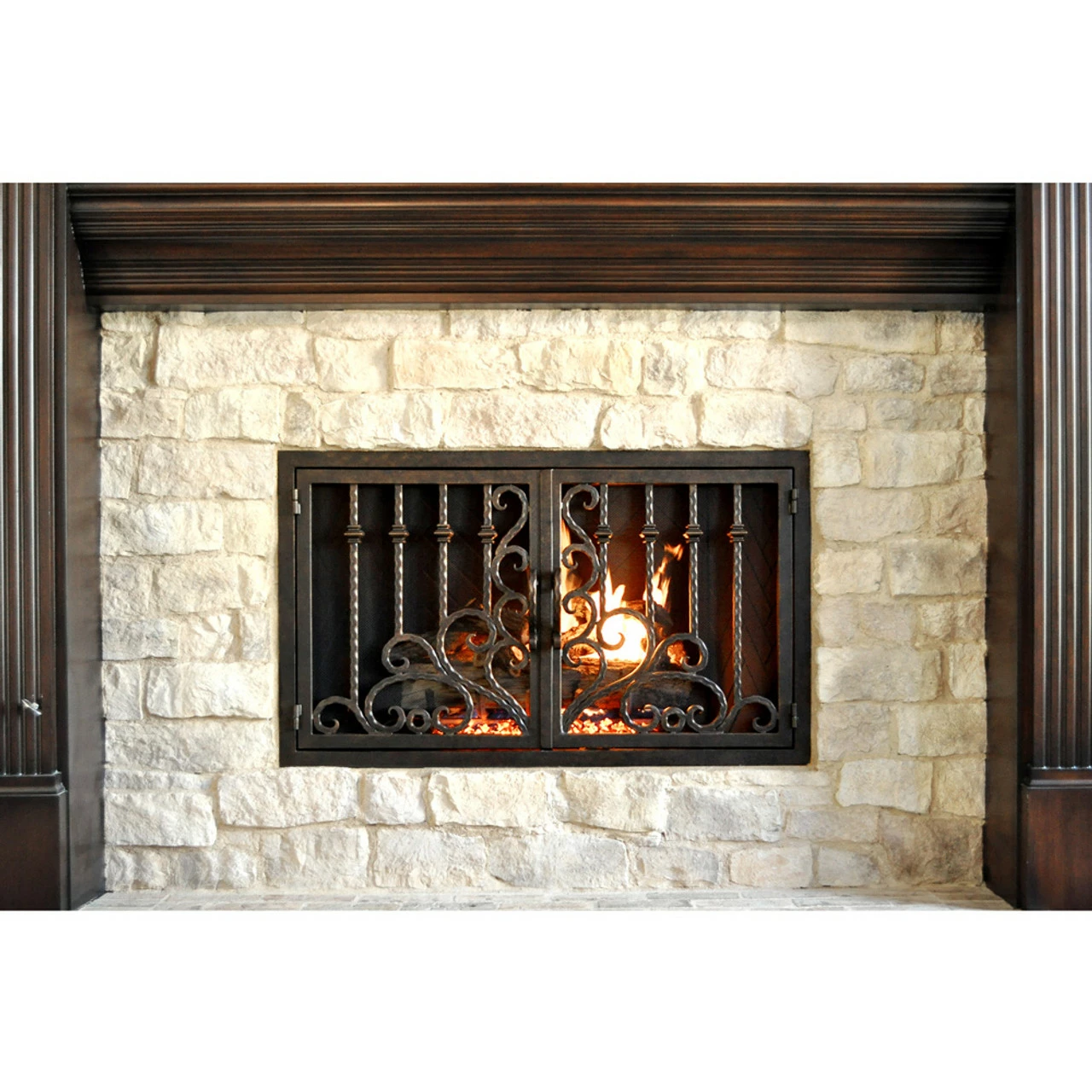 Arcadia Rectangular Fireplace Door - Wrought Iron 7 Arcadia Rectangular Fireplace Door - Wrought Iron - Image 5