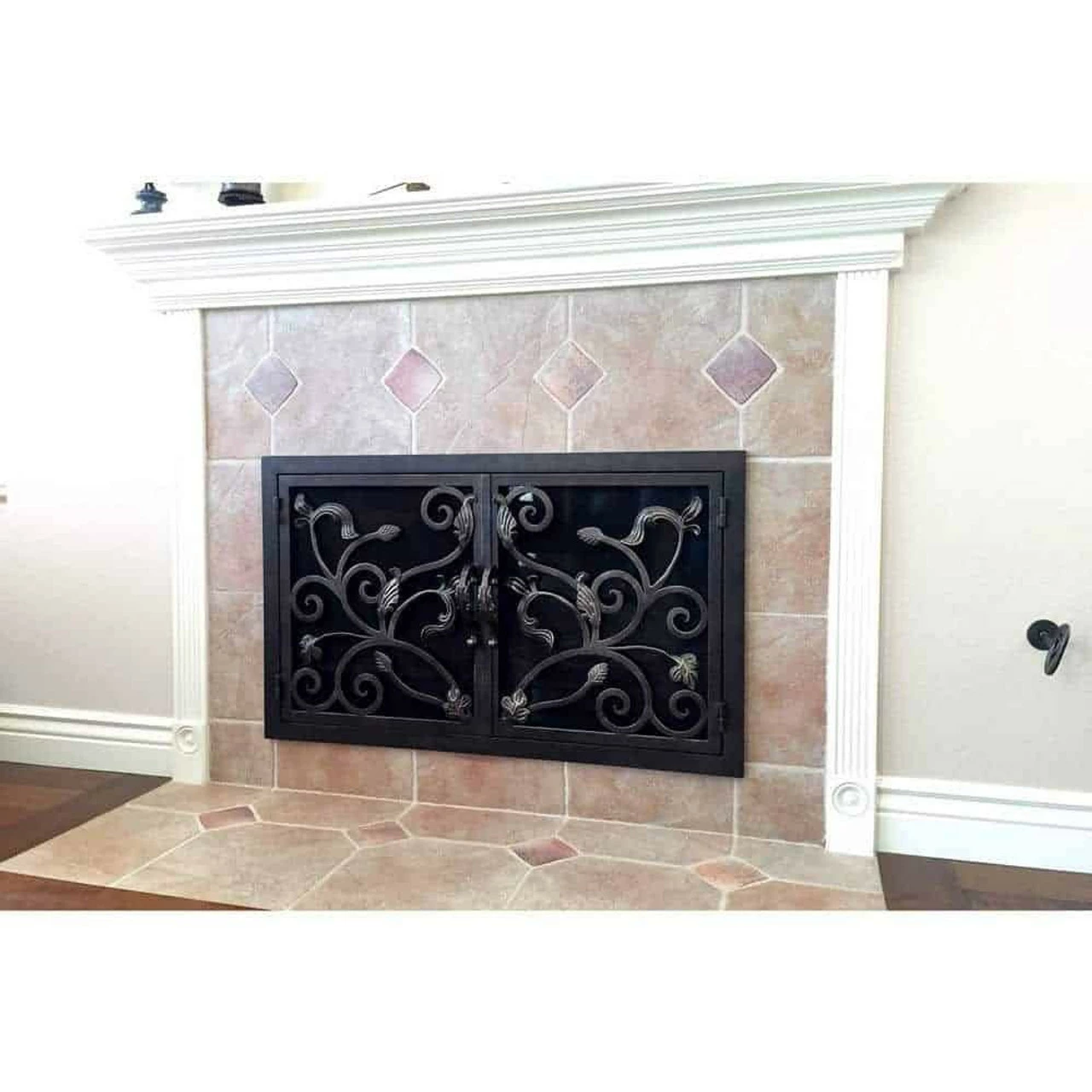 Autumn Rectangular Fireplace Door - Wrought Iron 3 Autumn Rectangular Fireplace Door - Wrought Iron