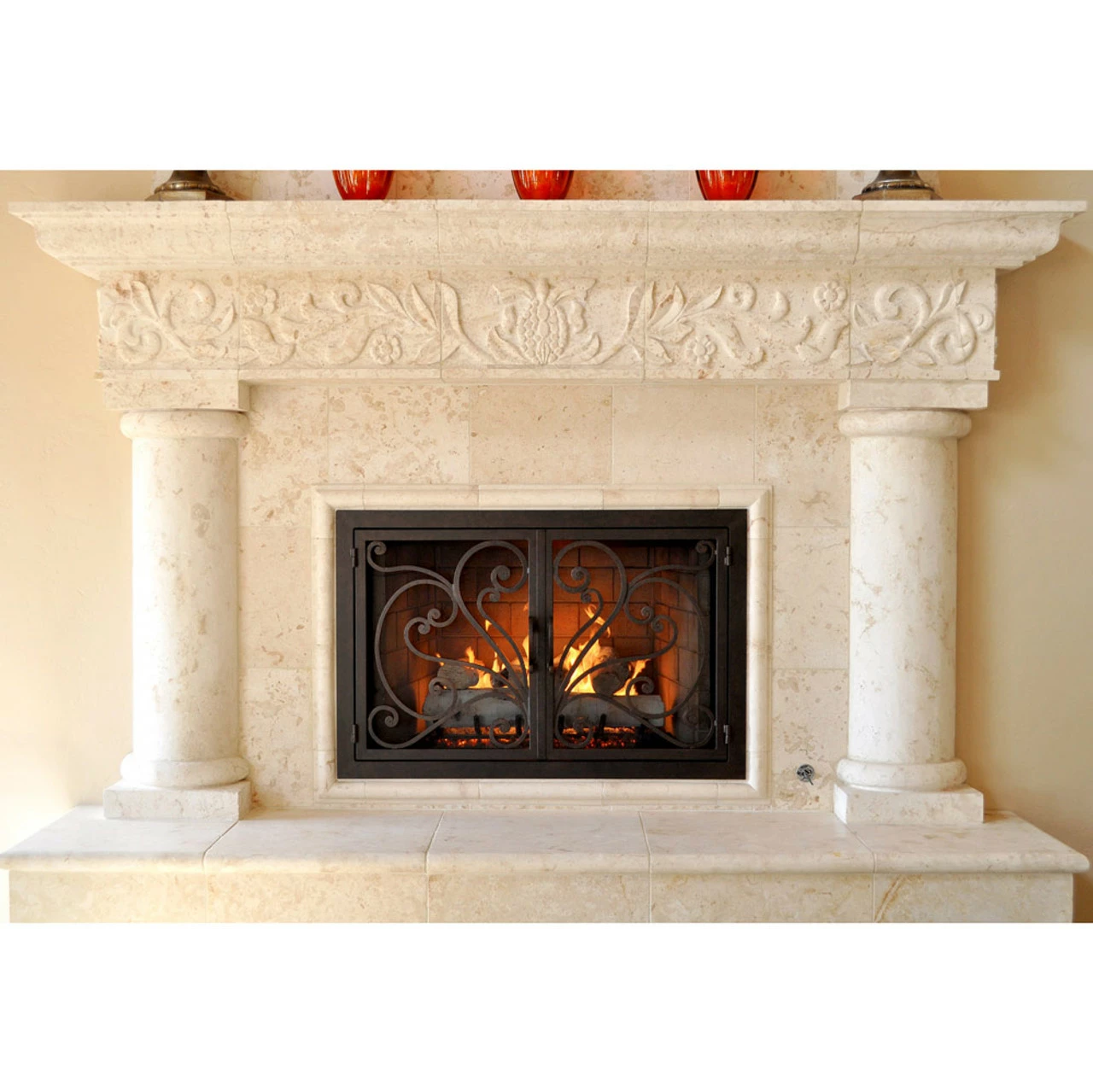 Azalea Rectangular Fireplace Door - Wrought Iron 3 Azalea Rectangular Fireplace Door - Wrought Iron