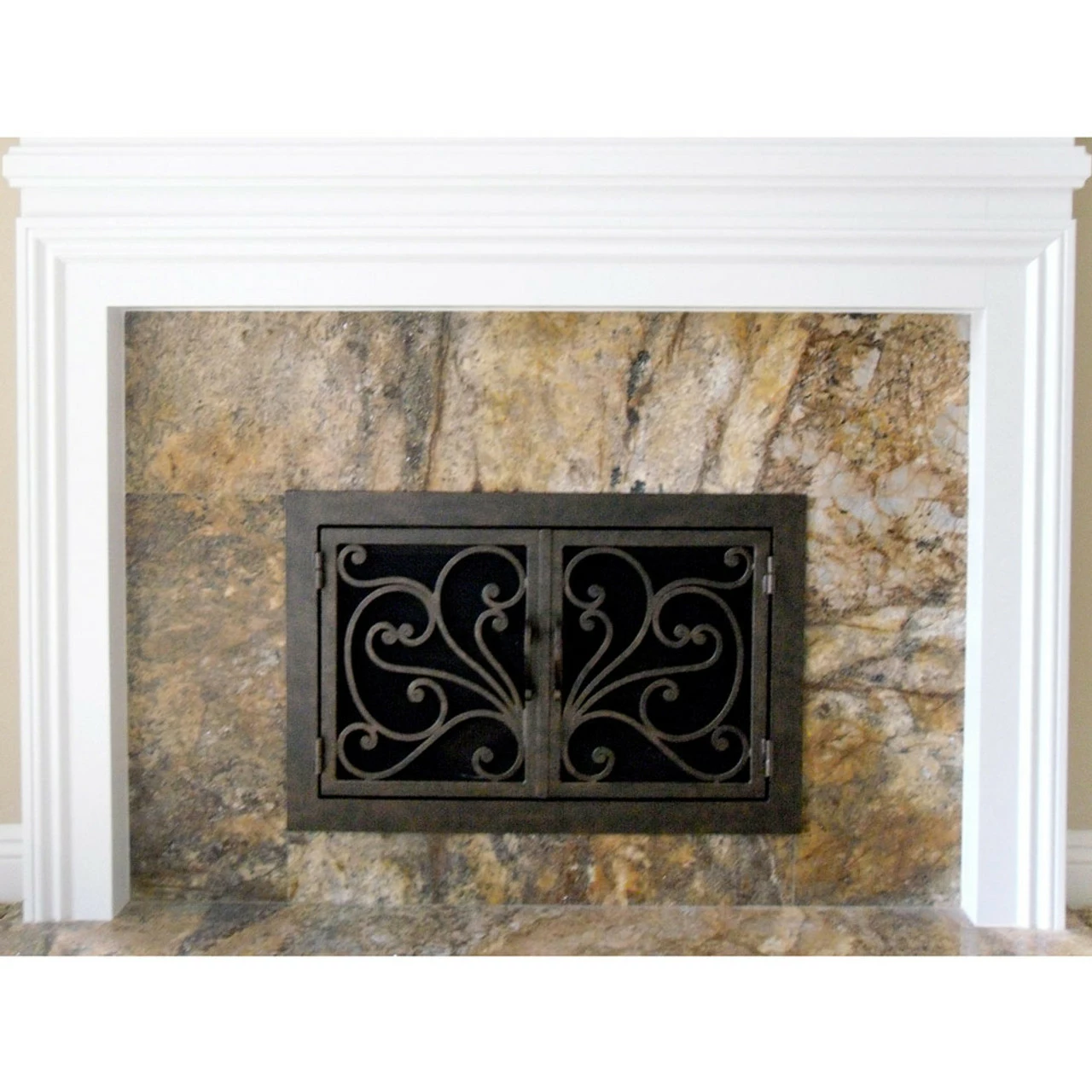 Azalea Rectangular Fireplace Door - Wrought Iron 8 Azalea Rectangular Fireplace Door - Wrought Iron - Image 6