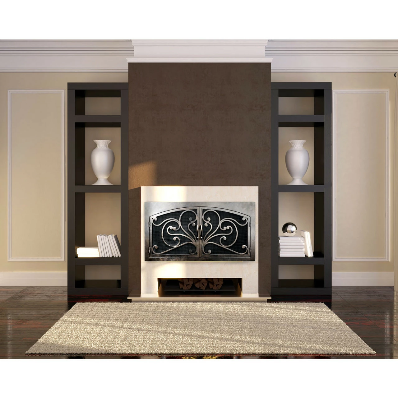 Azalea Rectangular Fireplace Door - Wrought Iron 11 Azalea Rectangular Fireplace Door - Wrought Iron - Image 9