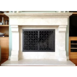 Batista Rectangular Fireplace Door - Wrought Iron