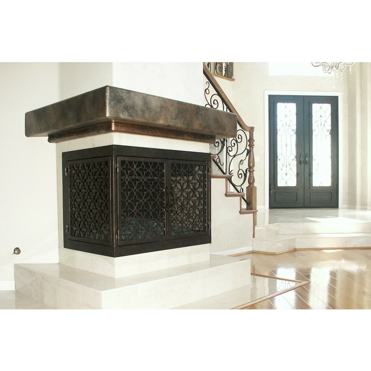 Batista Rectangular U-Shape Fireplace Door - Wrought Iron 4 Batista Rectangular U-Shape Fireplace Door - Wrought Iron - Image 2