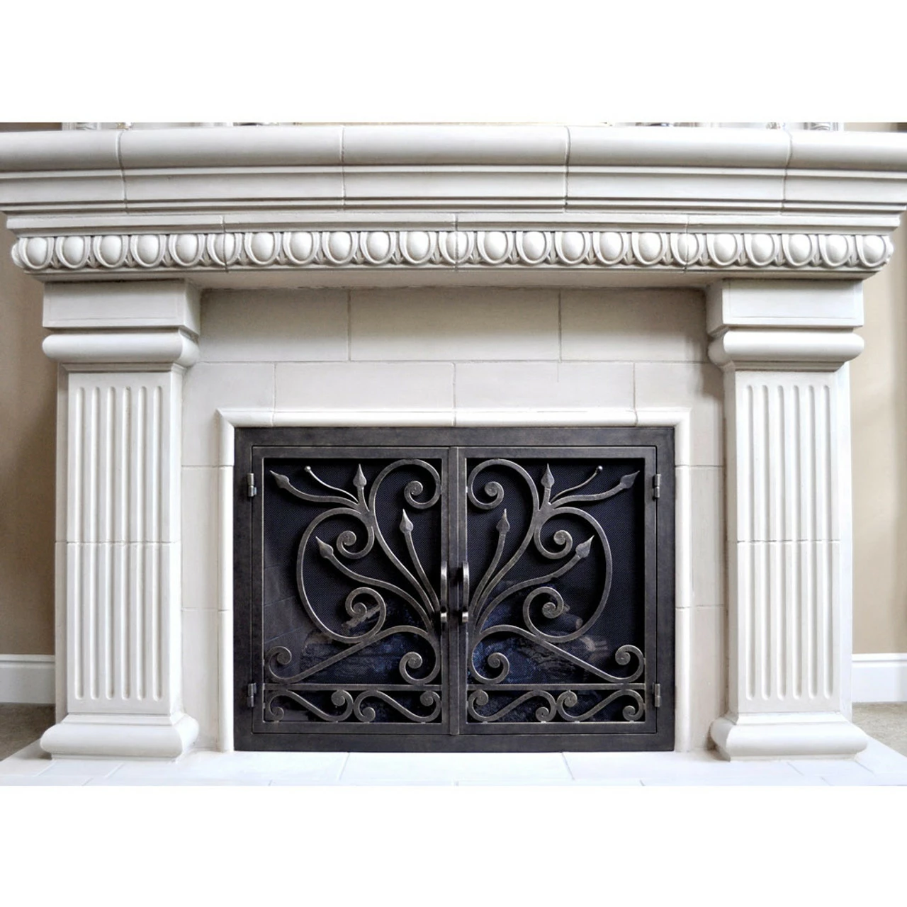 Big Sur Rectangular Fireplace Door - Wrought Iron 3 Big Sur Rectangular Fireplace Door - Wrought Iron