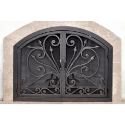 AMS FIREPLACE Sales 26 Big Sur Arched Fireplace Door - Wrought Iron