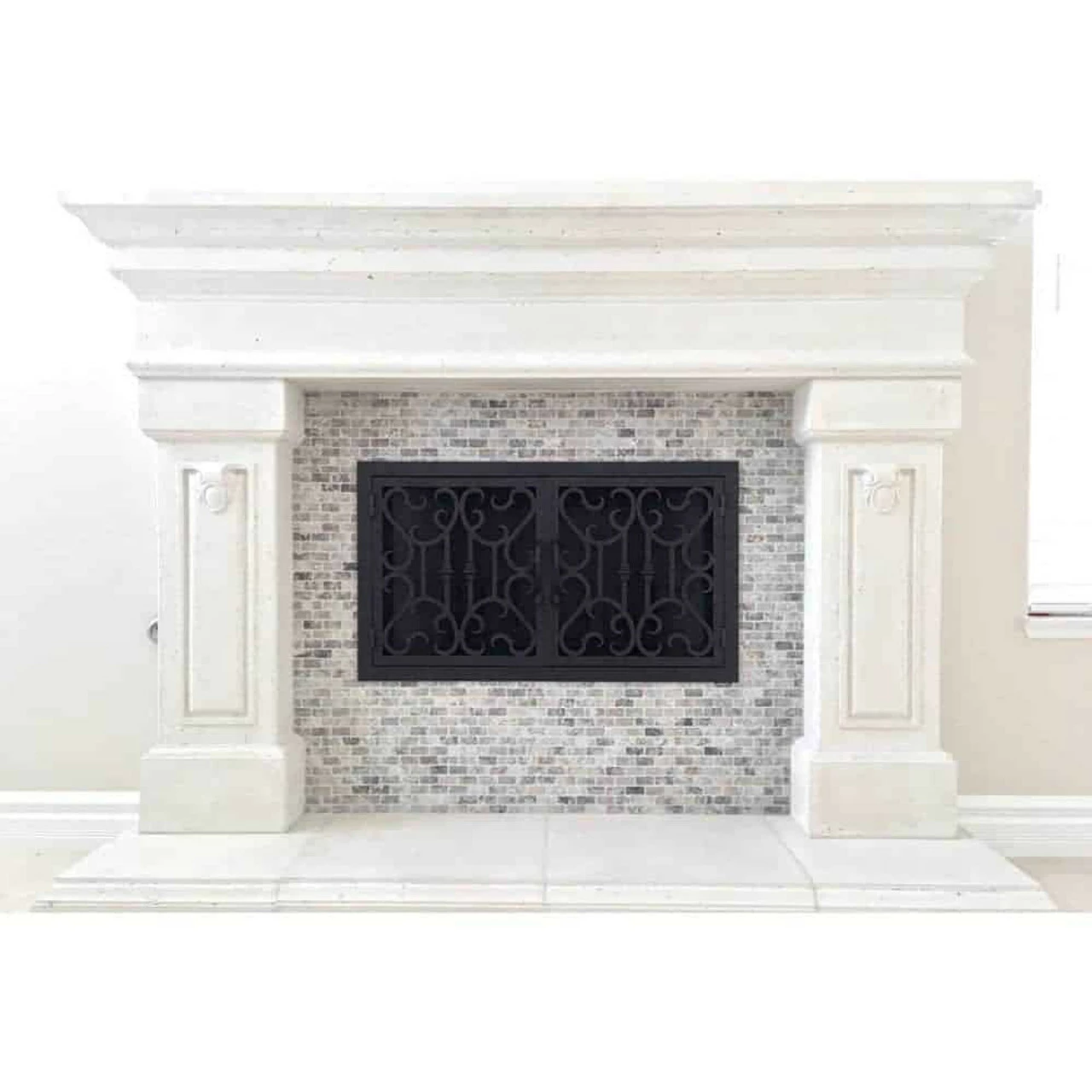 Carlsbad Rectangular Fireplace Door - Wrought Iron 5 Carlsbad Rectangular Fireplace Door - Wrought Iron - Image 3