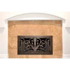 Catalina Rectangular Fireplace Door - Wrought Iron -AMS FIREPLACE Sales catalina 14 rectangular fireplace door web3 58142.1574812716