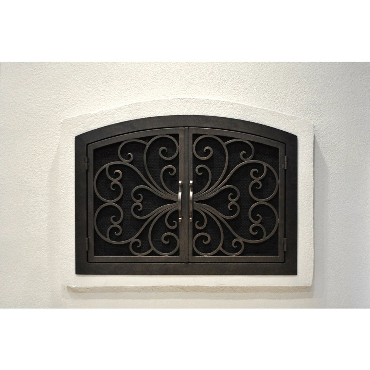 Classic Arched Fireplace Door - Wrought Iron 5 Classic Arched Fireplace Door - Wrought Iron - Image 3